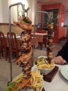 Yummy kebabs with tourist bill